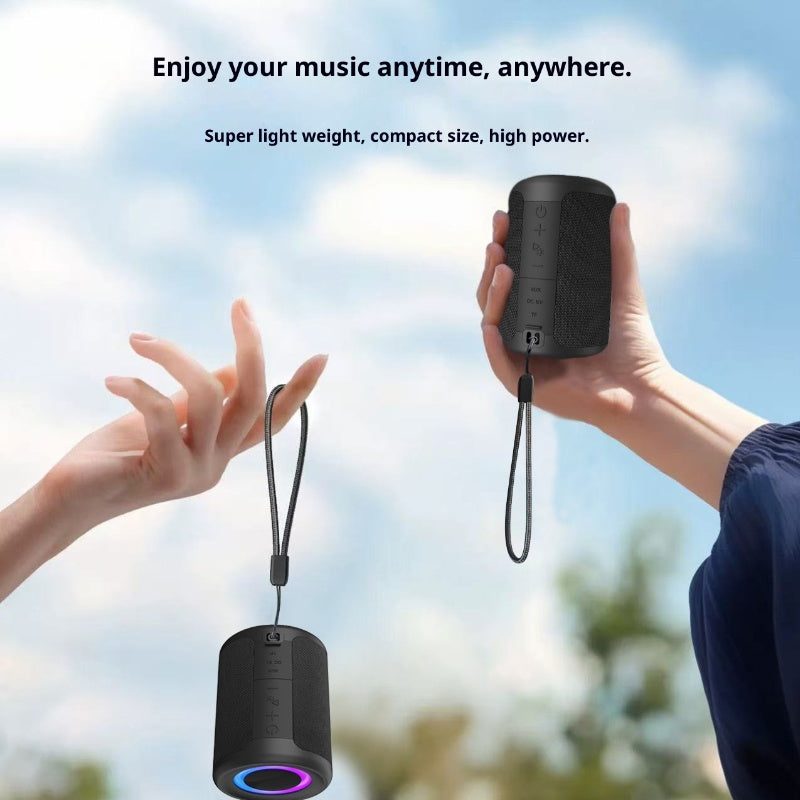 Bluetooth speaker with breathing LED lights illuminated
