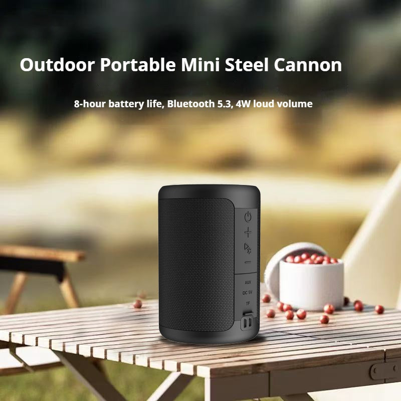 Bluetooth speaker showing backlit logo