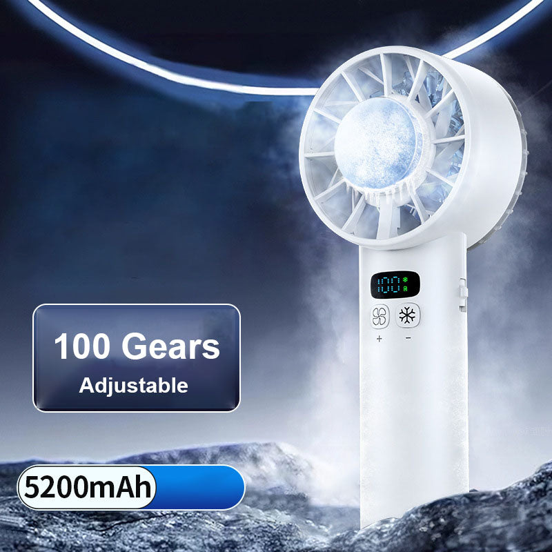 Turbo fan in white with USB charging cable
