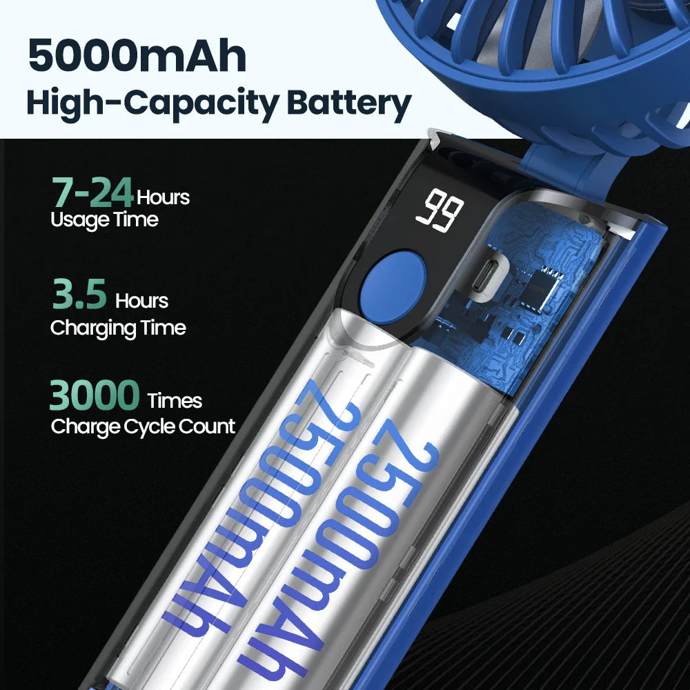 USB Rechargeable Mini Portable Fan-3